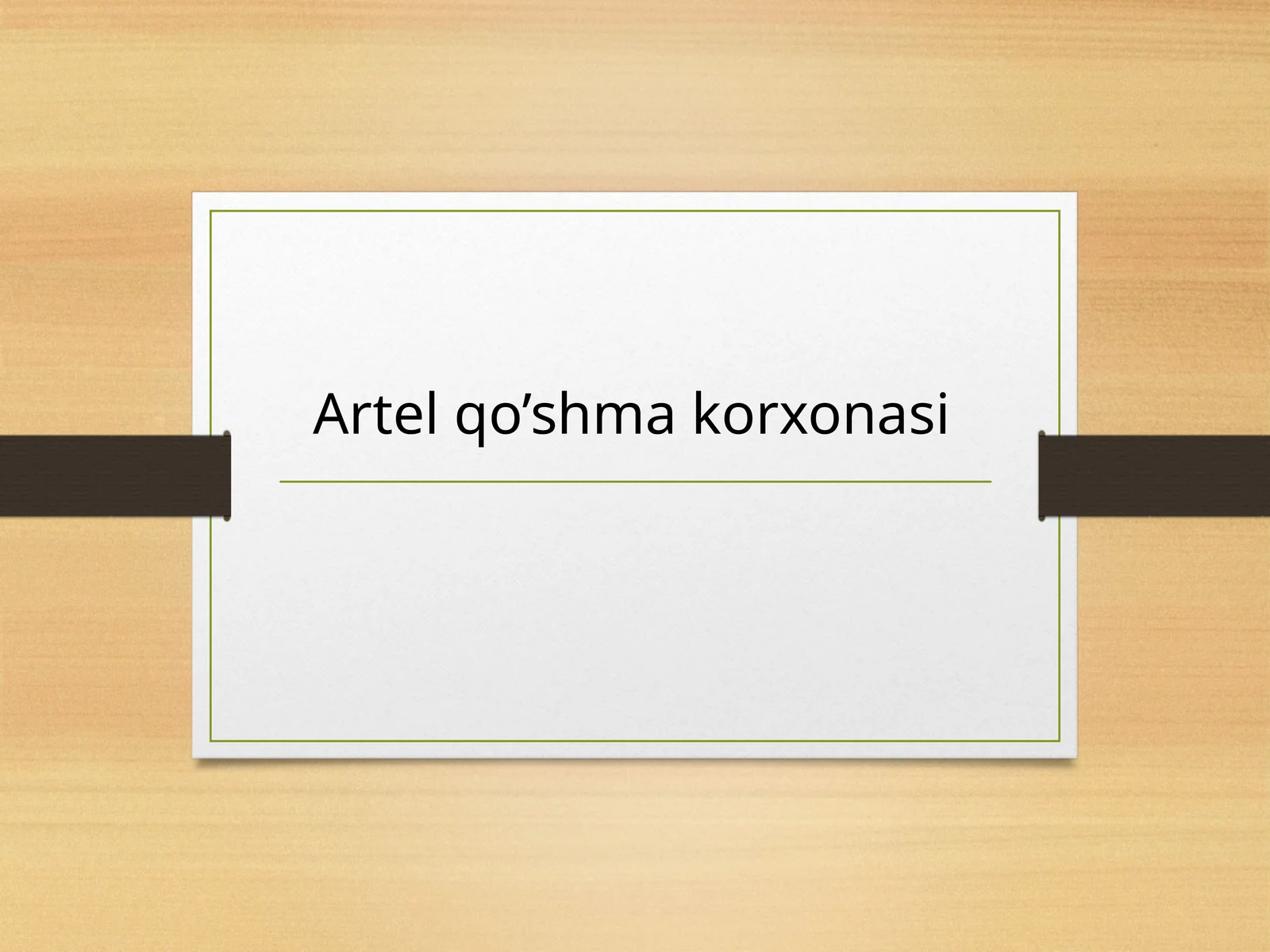 Artel qo’shma korxonasi