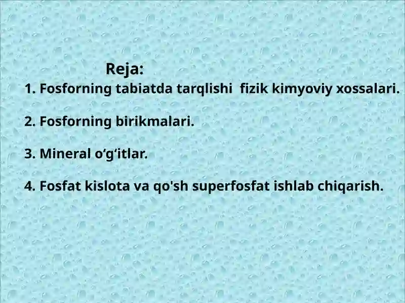 Fosforning xossalari