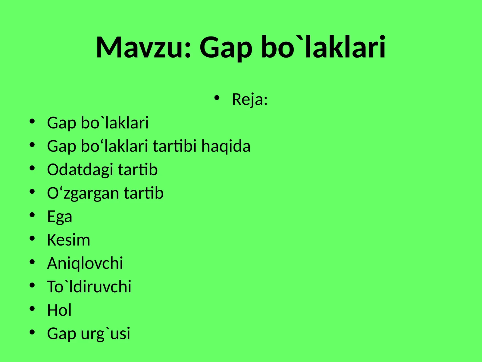 Gap bo`laklari