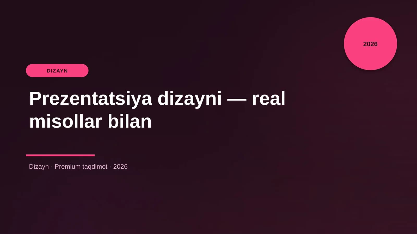 Prezentatsiya dizayni — real misollar bilan
