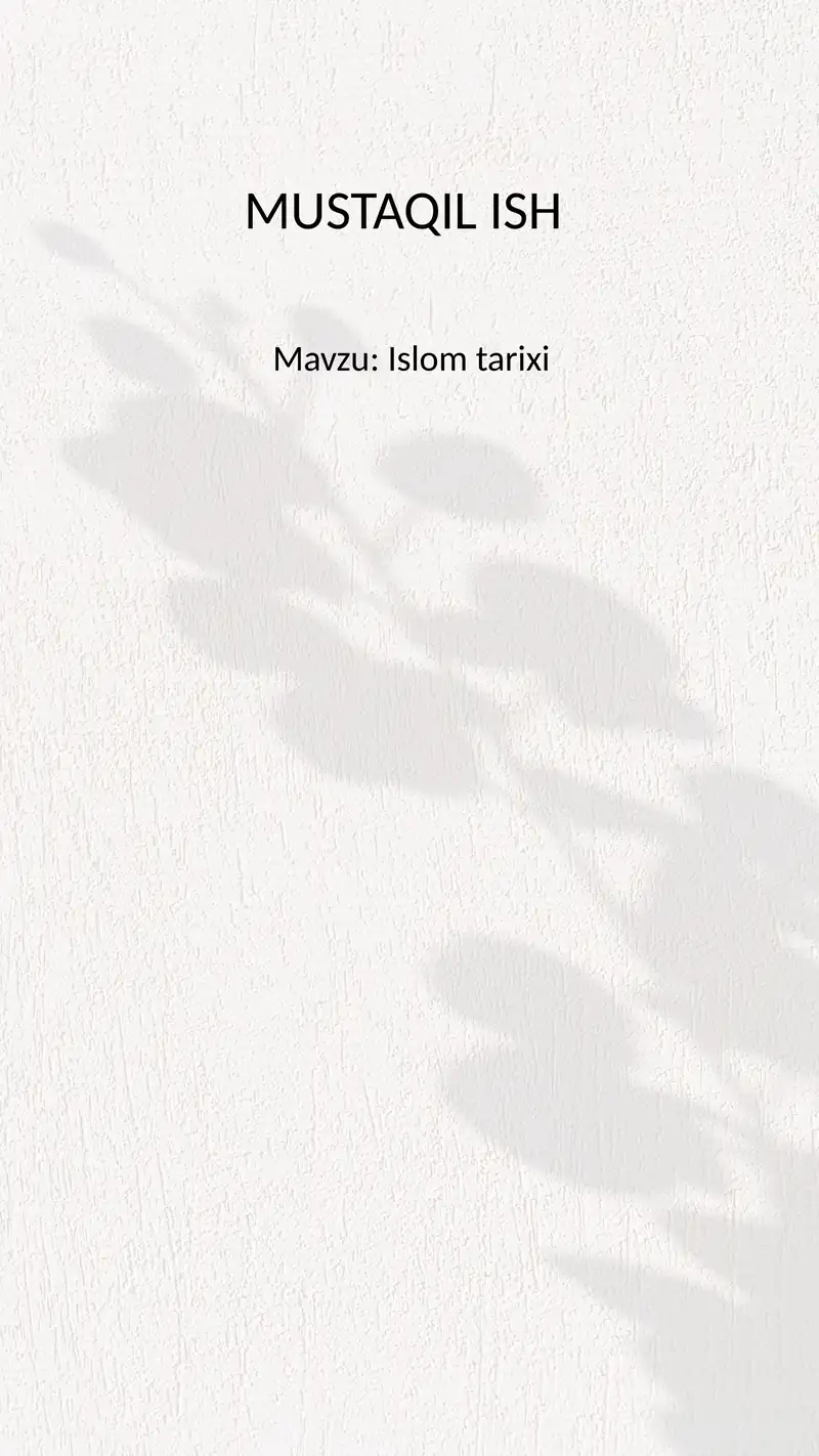 Islom tarixi