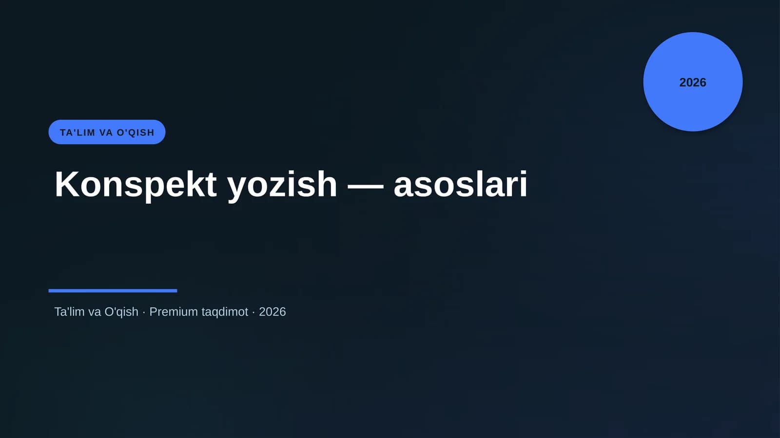 Konspekt yozish — asoslari