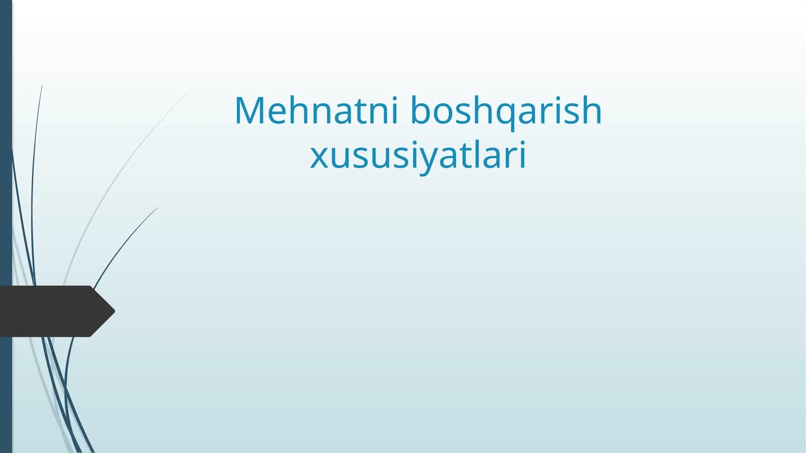 Mehnatni boshqarish xususiyatlari