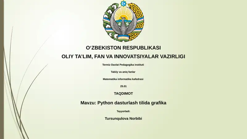 Python dasturlash tilida grafika