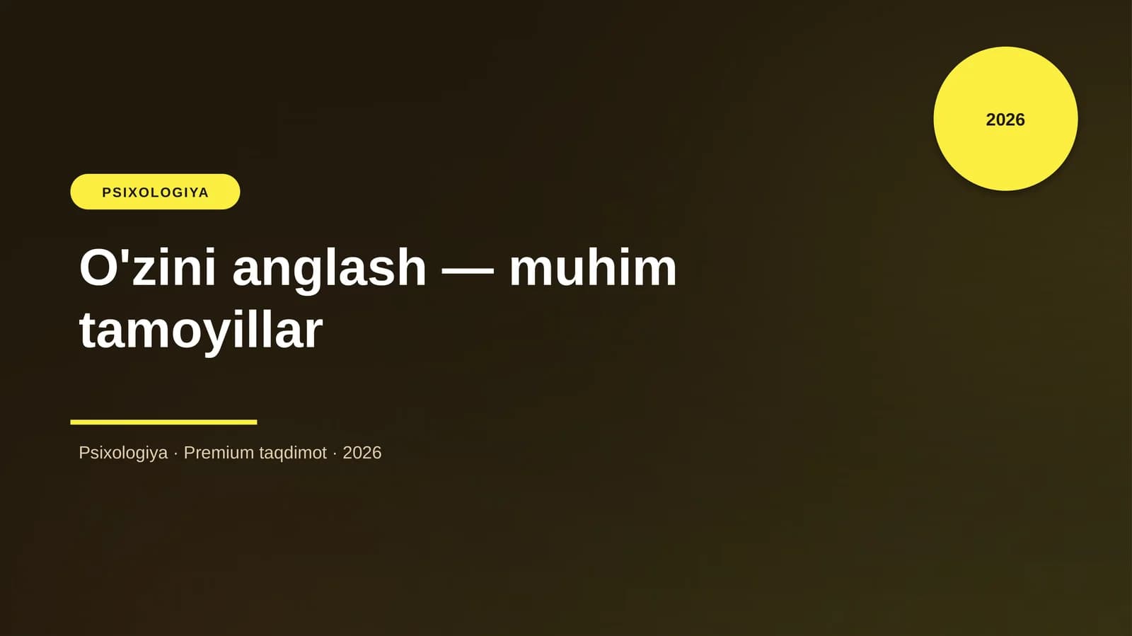 O'zini anglash — muhim tamoyillar