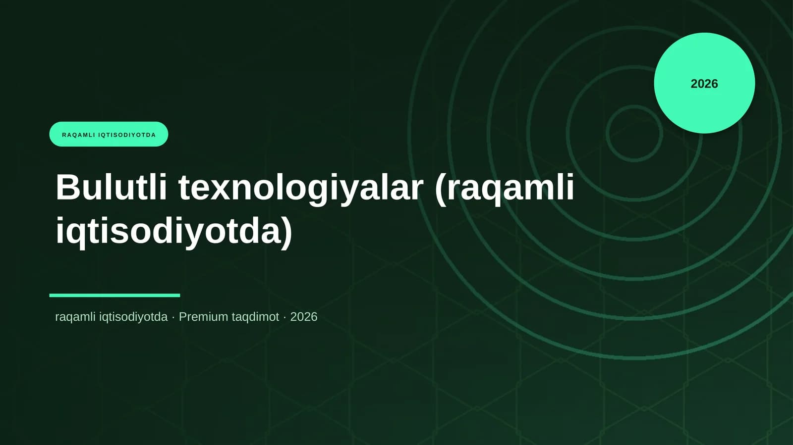 Bulutli texnologiyalar (raqamli iqtisodiyotda)