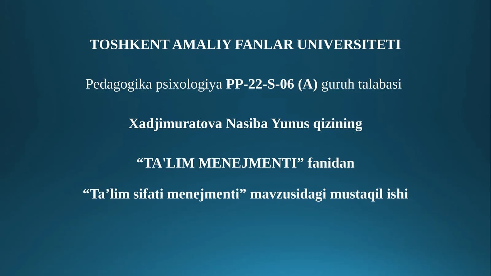 Ta'lim sifati menejmenti