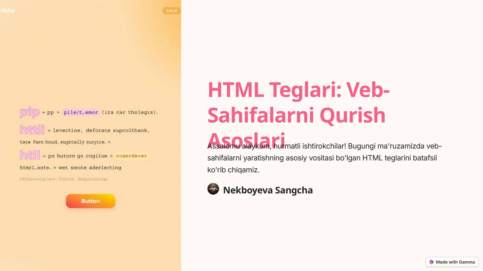 HTML Teglari: Veb-Sahifalarni Qurish Asoslari