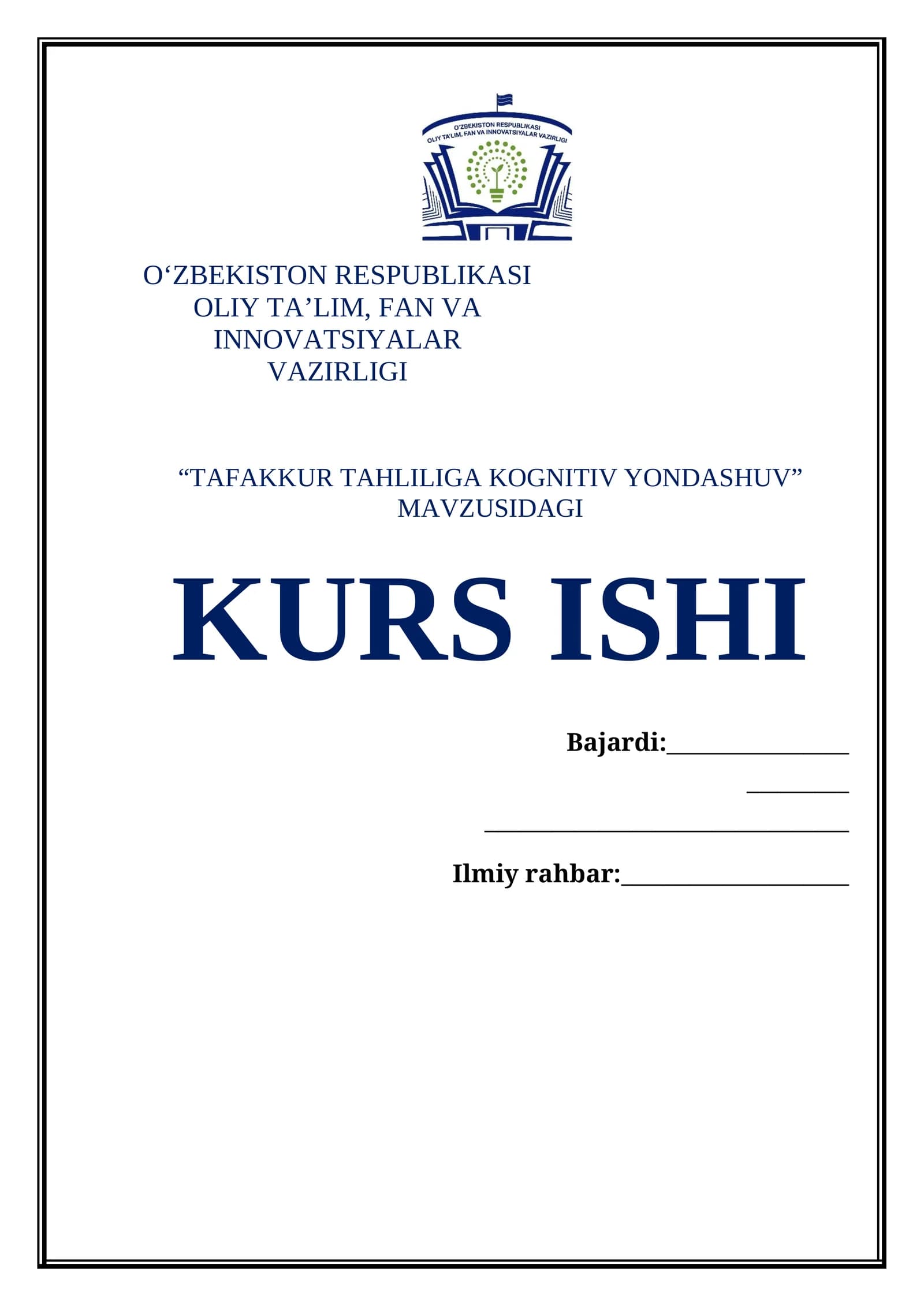 Kognitiv tafakkur tahlili