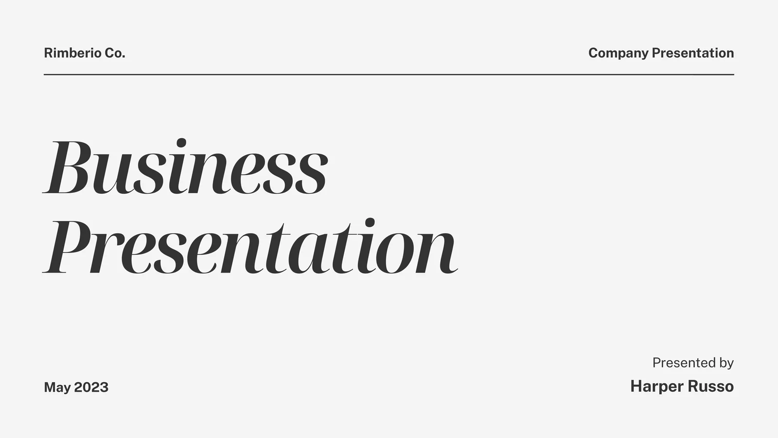 Business Presentation