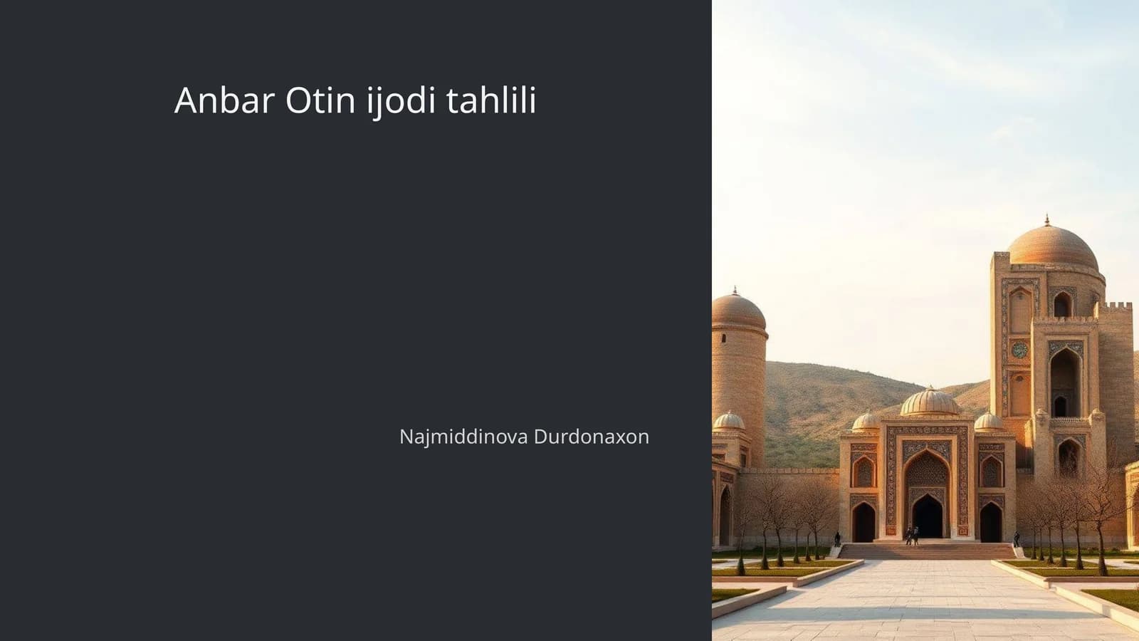 Anbar Otin ijodi tahlili