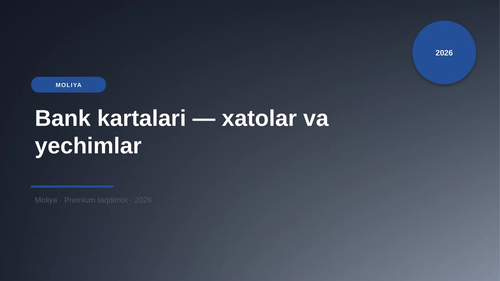 Bank kartalari — xatolar va yechimlar