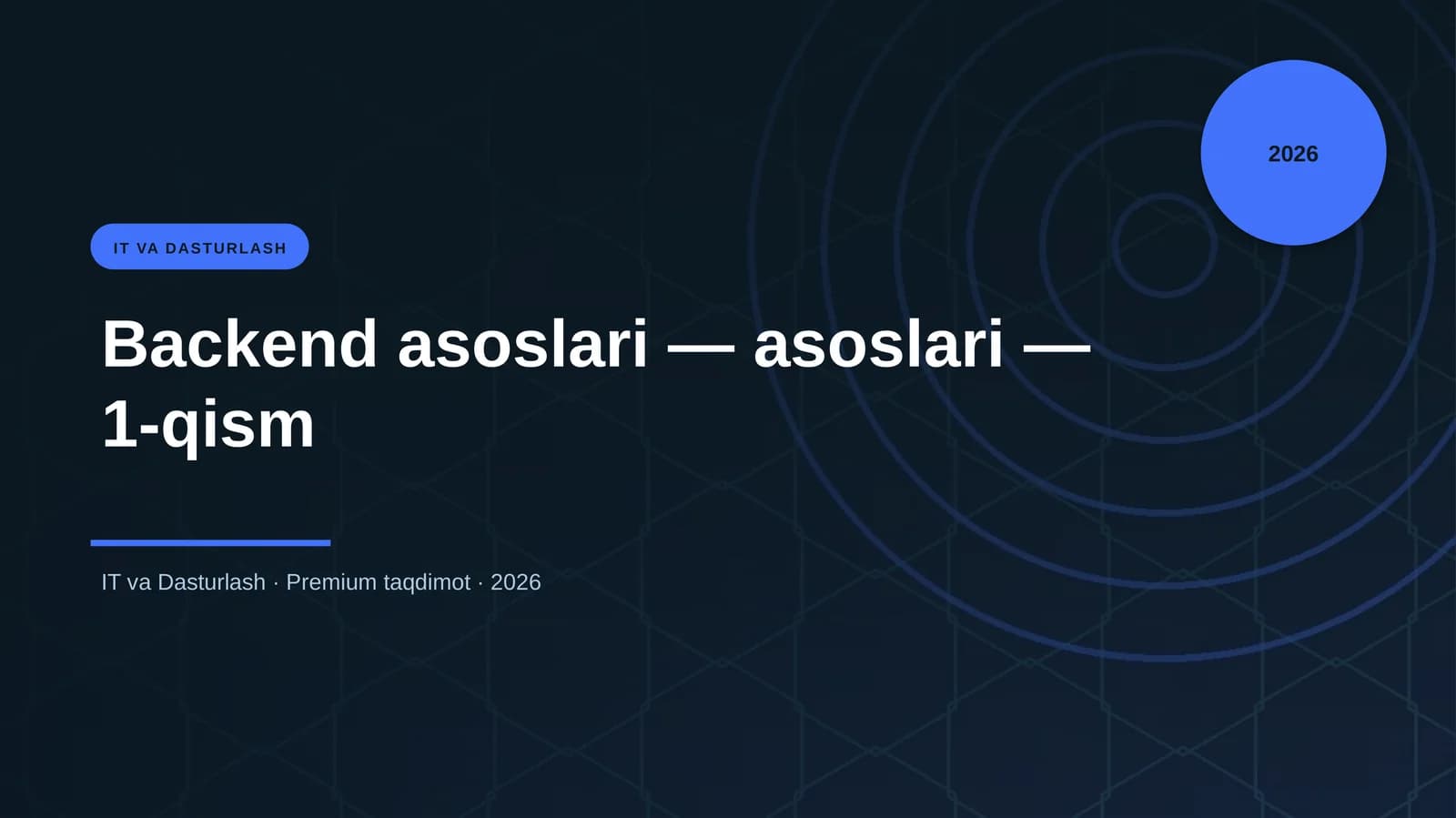 Backend asoslari — asoslari — 1-qism