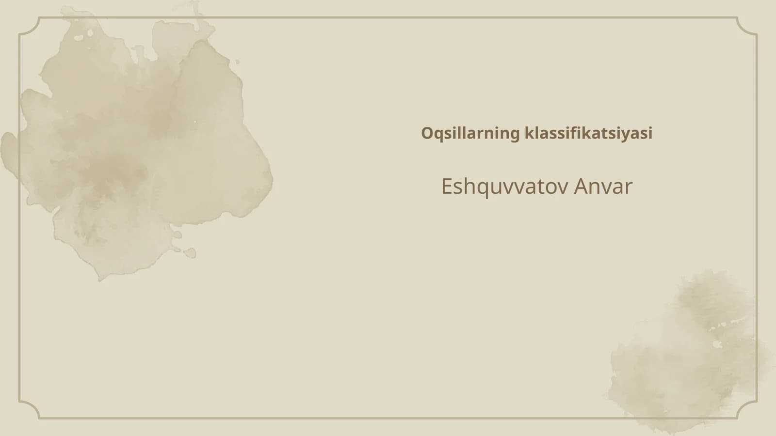Oqsillarning Klassifikatsiyasi