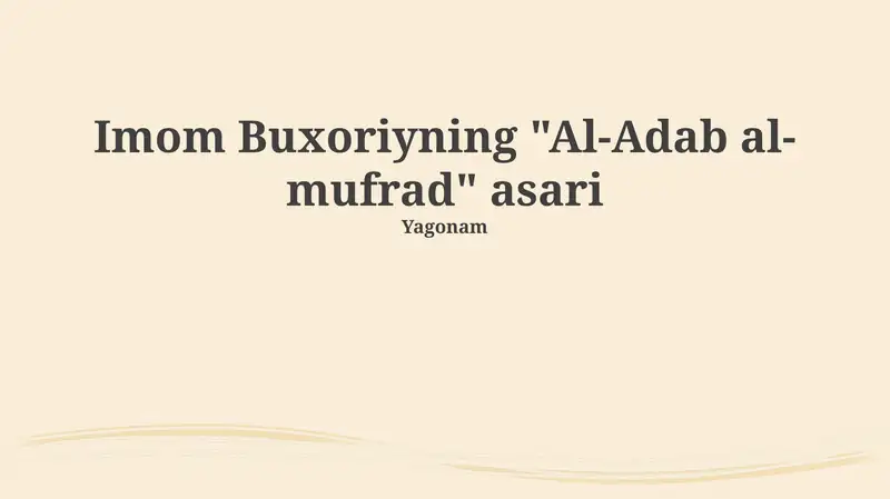 Al-Adab al-Mufrad