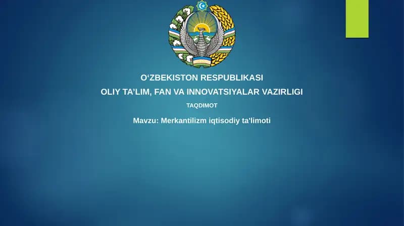 Merkantilizm Ta'limoti
