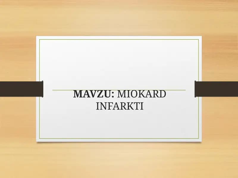 MIOKARD INFARKTI