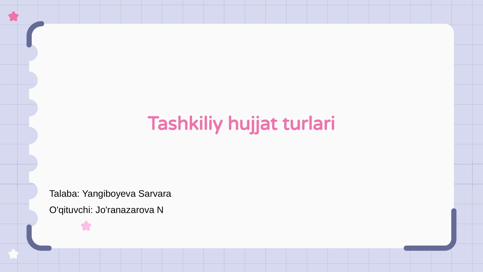 Tashkiliy hujjat turlari