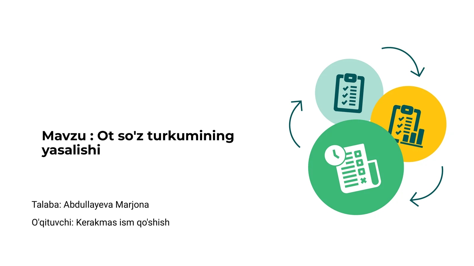 Ot so'z turkumining yasalishi