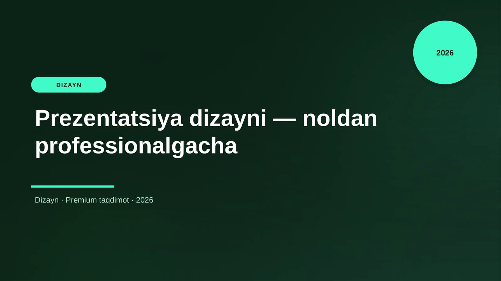 Prezentatsiya dizayni — noldan professionalgacha