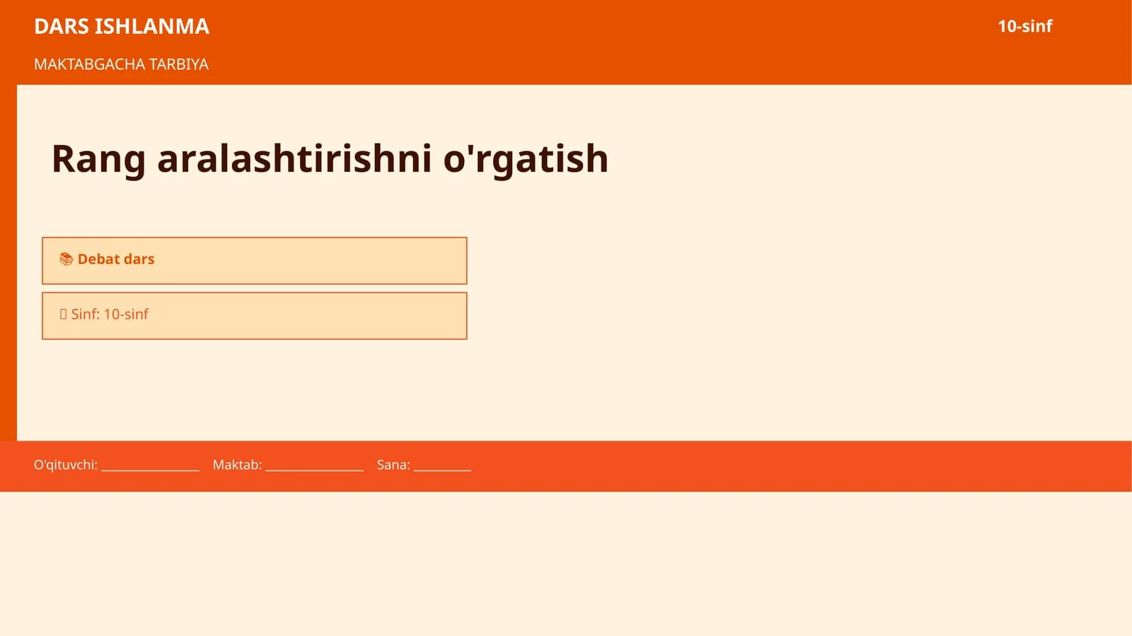 Rang aralashtirishni o'rgatish
