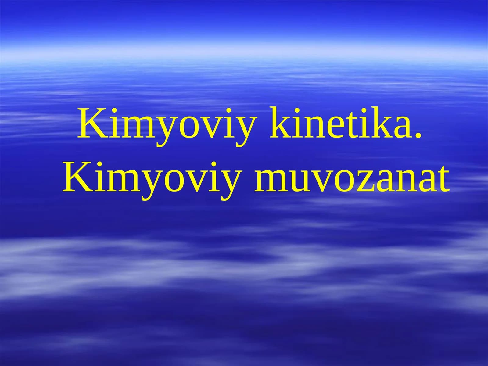 Kimyoviy kinetika