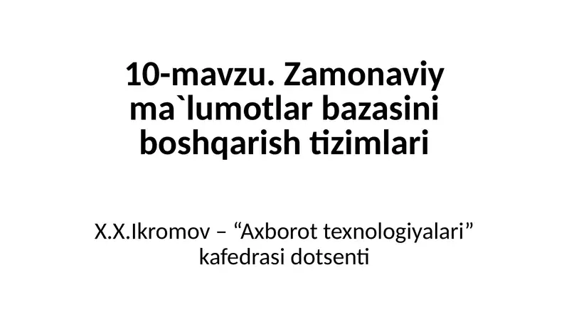 MS Access MBBT