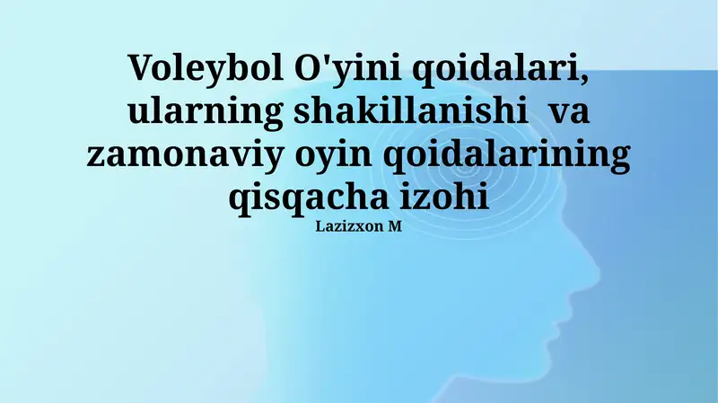 Voleybol O'yini qoidalari