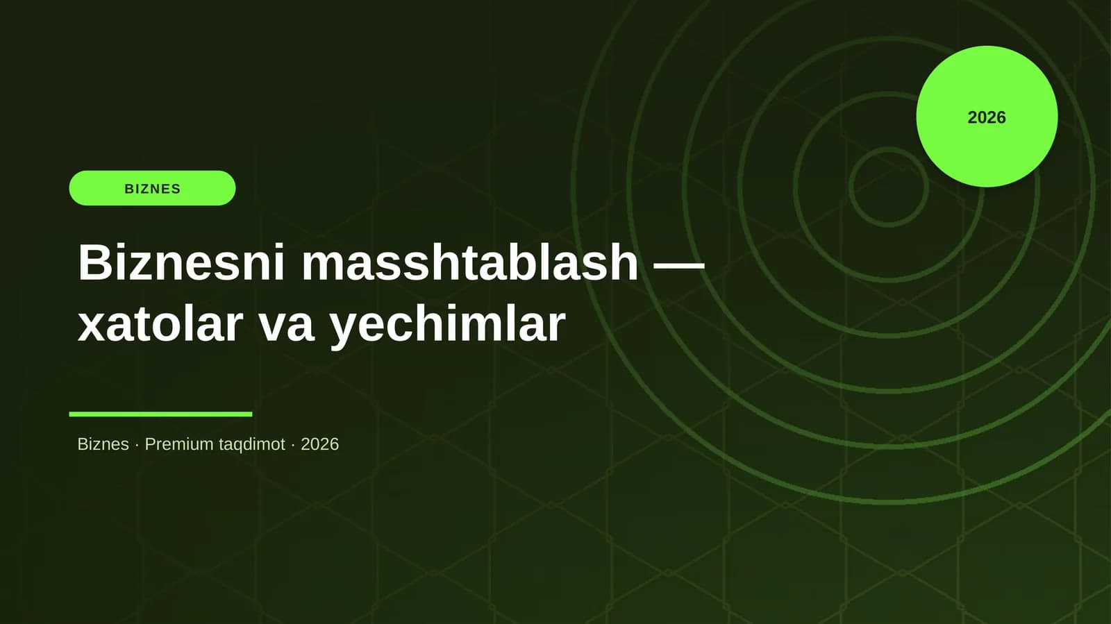 Biznesni masshtablash — xatolar va yechimlar