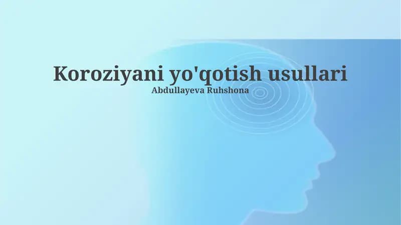 Korroziyani yo'qotish usullari