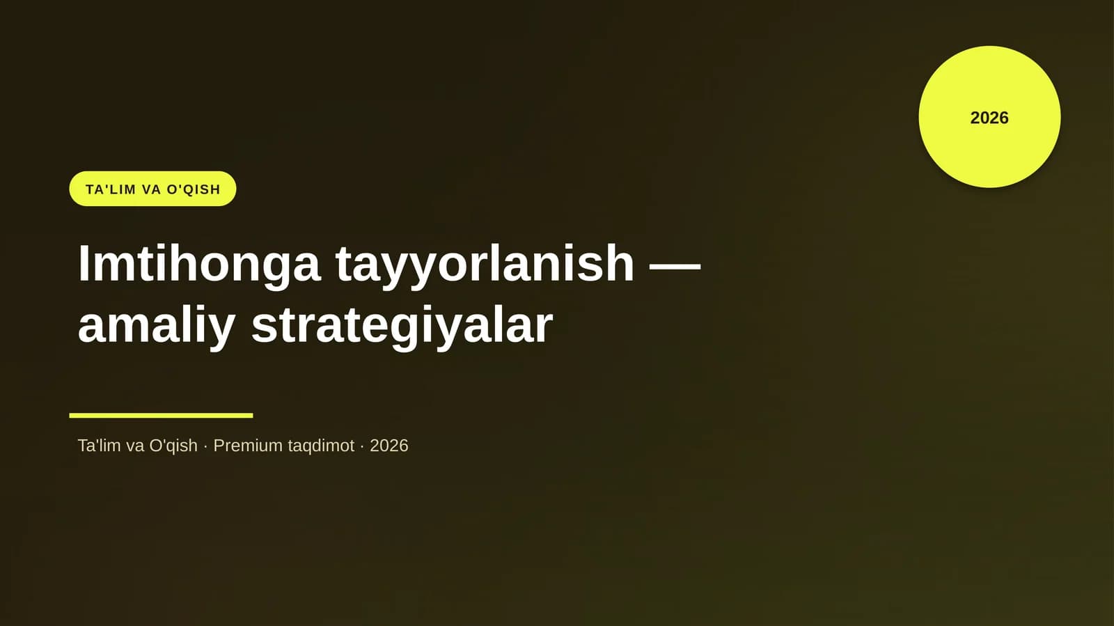Imtihonga tayyorlanish — amaliy strategiyalar