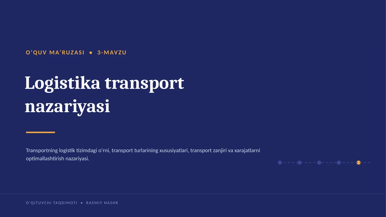 Logistika transport nazariyasi