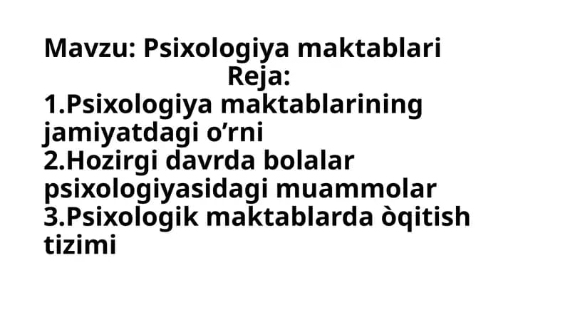Psixologiya maktablari