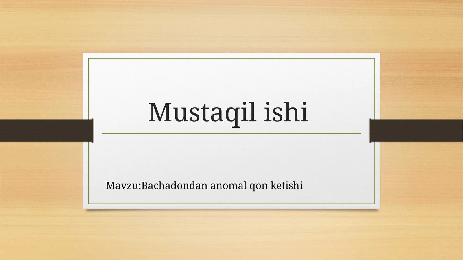 Bachadondan qon ketishi
