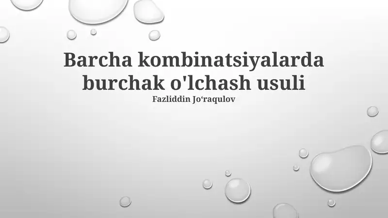 Burchak o'lchash usullari