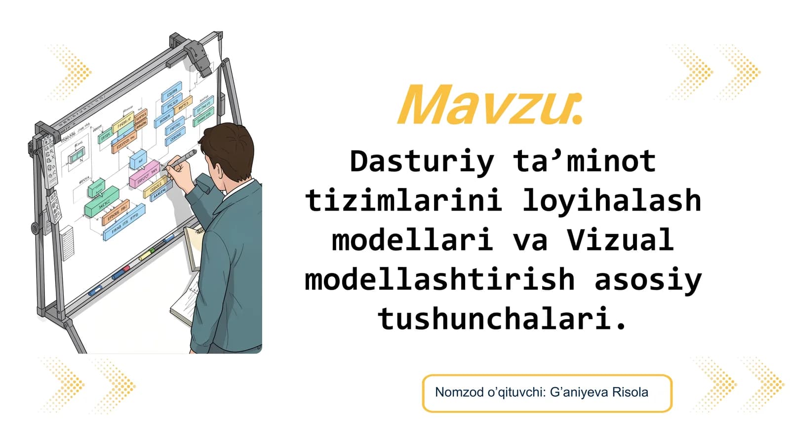 Dasturiy ta’minot tizimlarini loyihalash modellari va Vizual modellashtirish asosiy tushunchalari