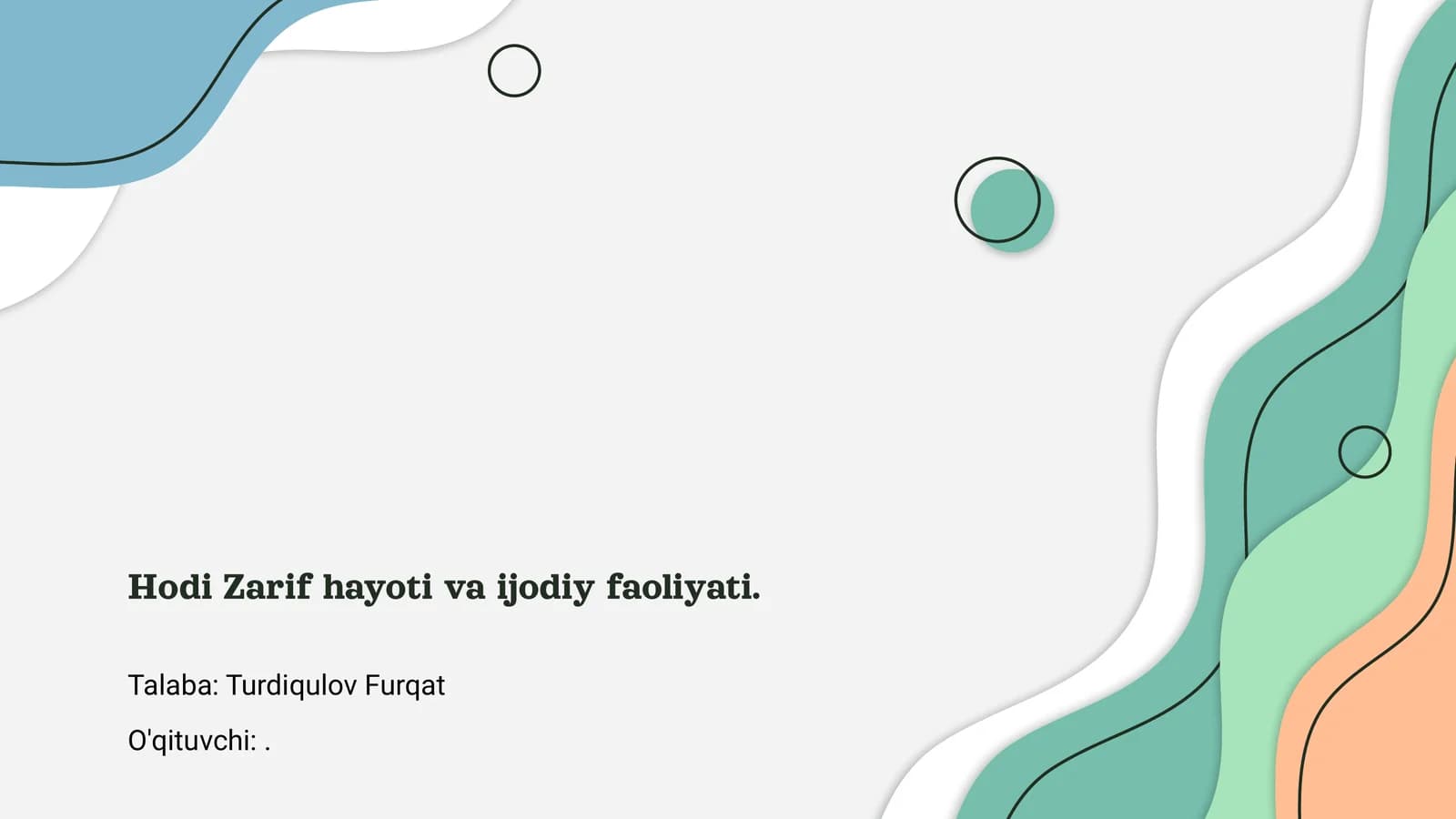 Hodi Zarif hayoti va ijodiy faoliyati