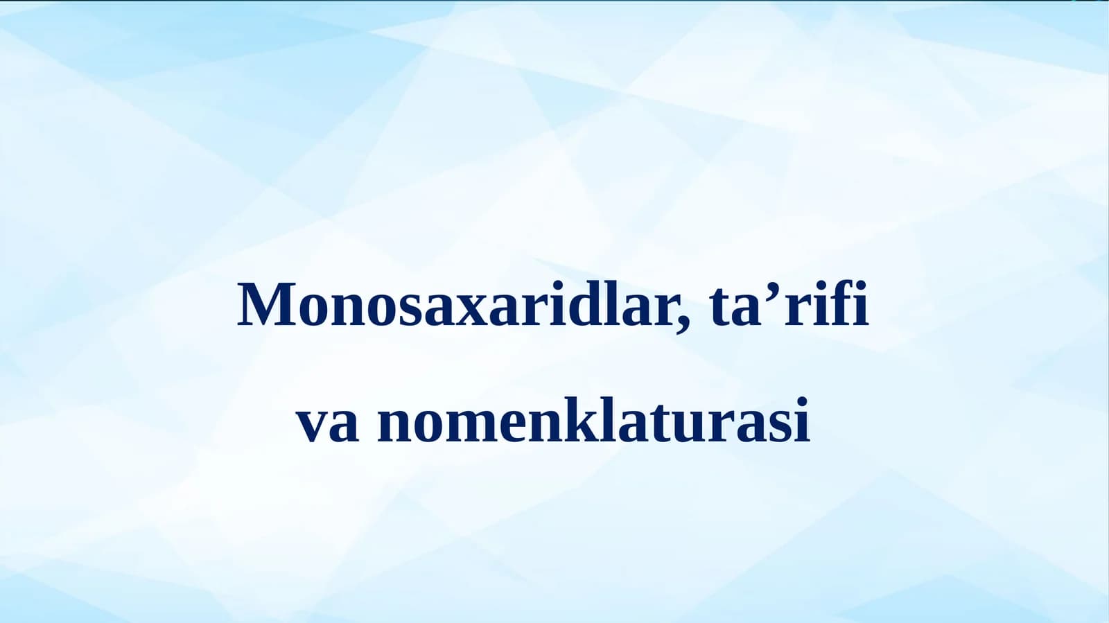 Monosaxaridlar