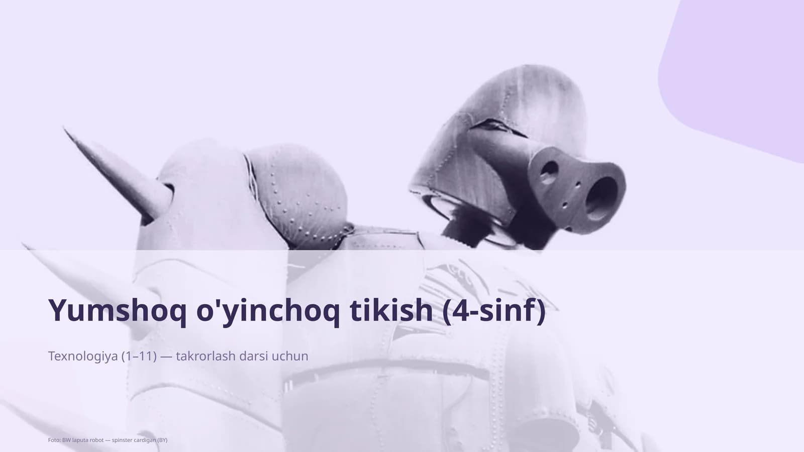 Yumshoq o'yinchoq tikish (4-sinf)