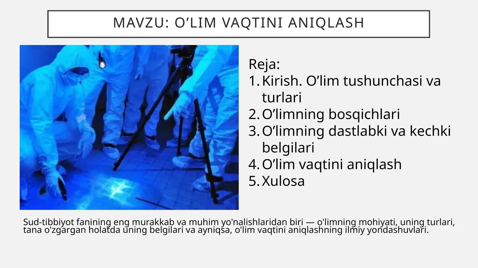 O’lim vaqtini aniqlash