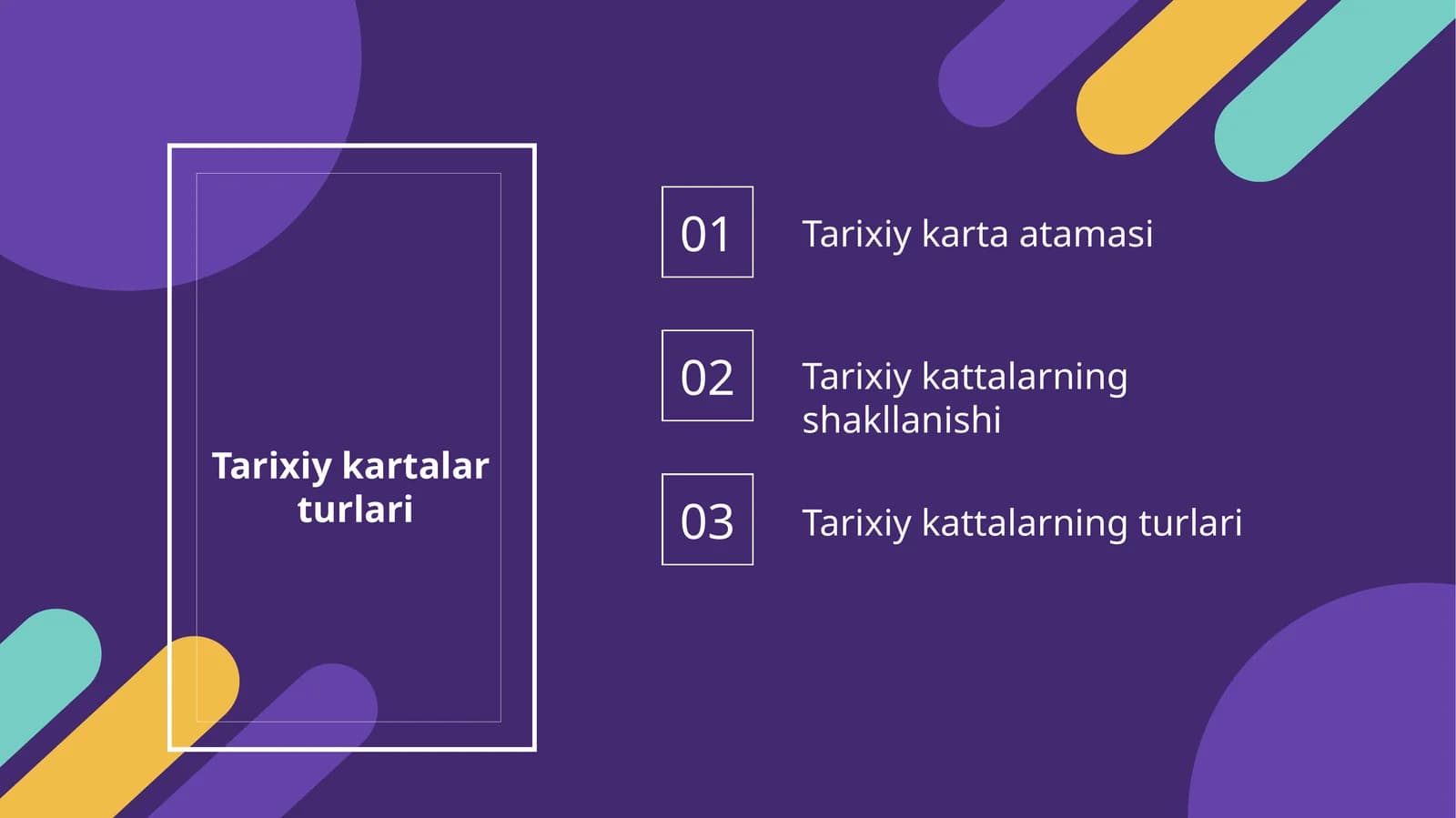 Tarixiy kartalar  turlari