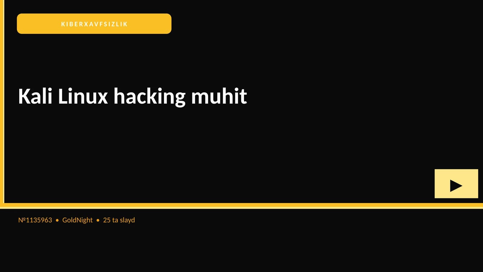 Kali Linux hacking muhit