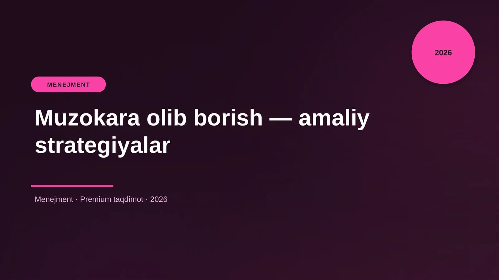 Muzokara olib borish — amaliy strategiyalar
