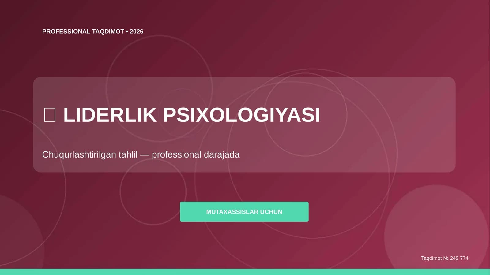 LIDERLIK PSIXOLOGIYASI