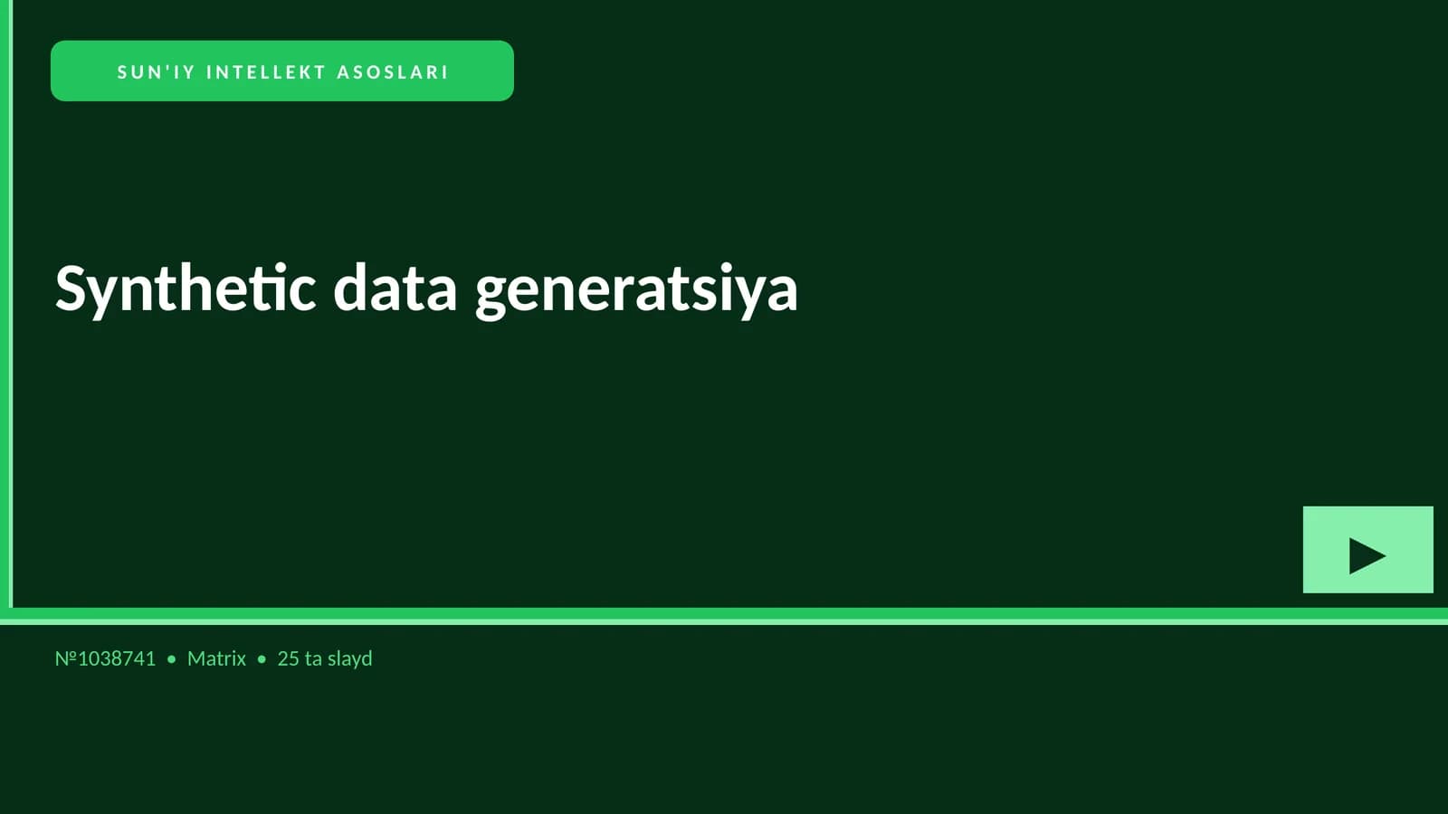SUN'IY INTELLEKT ASOSLARI