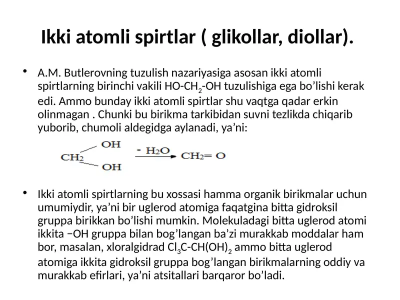 Ikkiatomli spirtlar