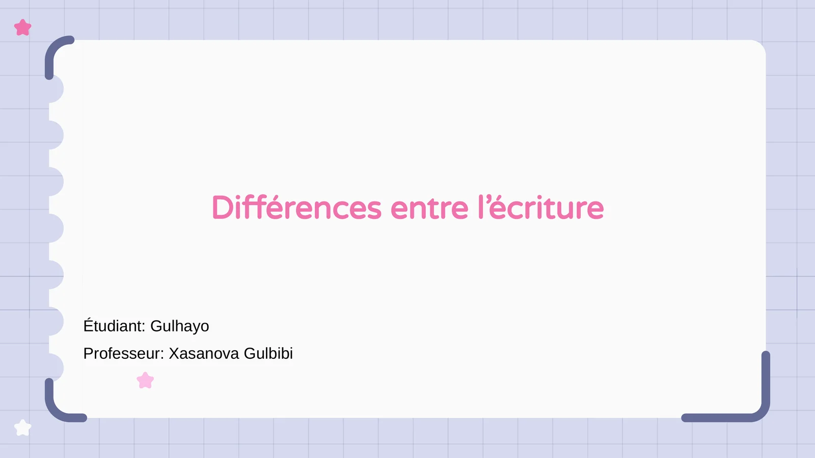 Différences entre l’écriture