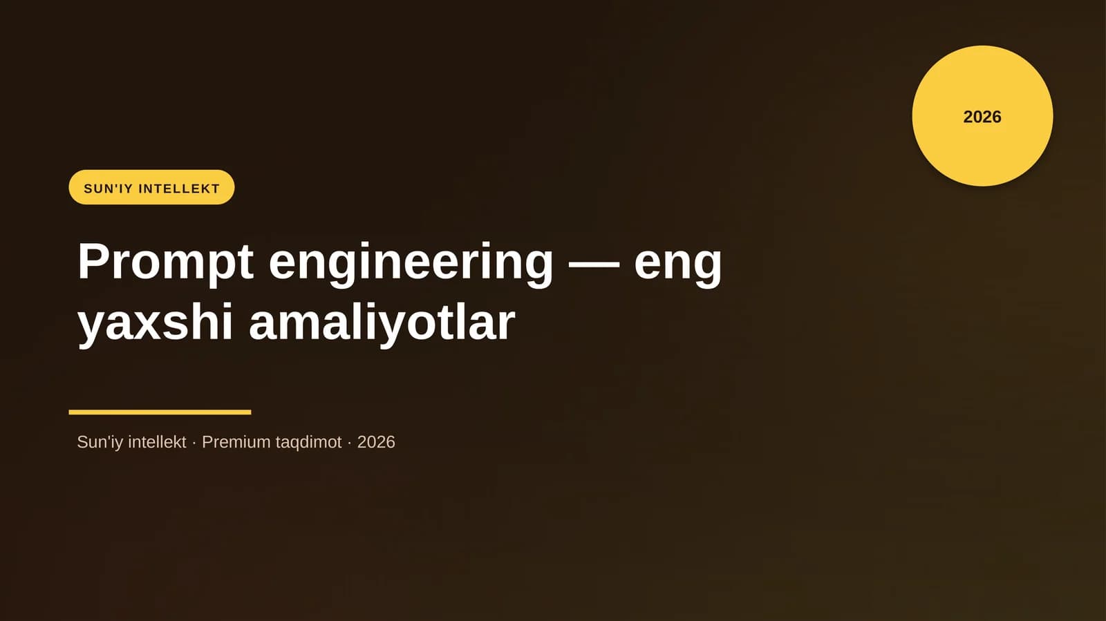 Prompt engineering — eng yaxshi amaliyotlar