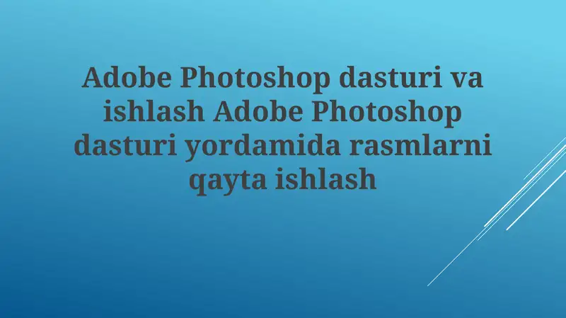 Adobe Photoshop dasturi