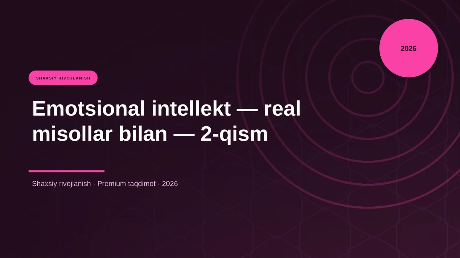 Emotsional intellekt — real misollar bilan — 2-qism